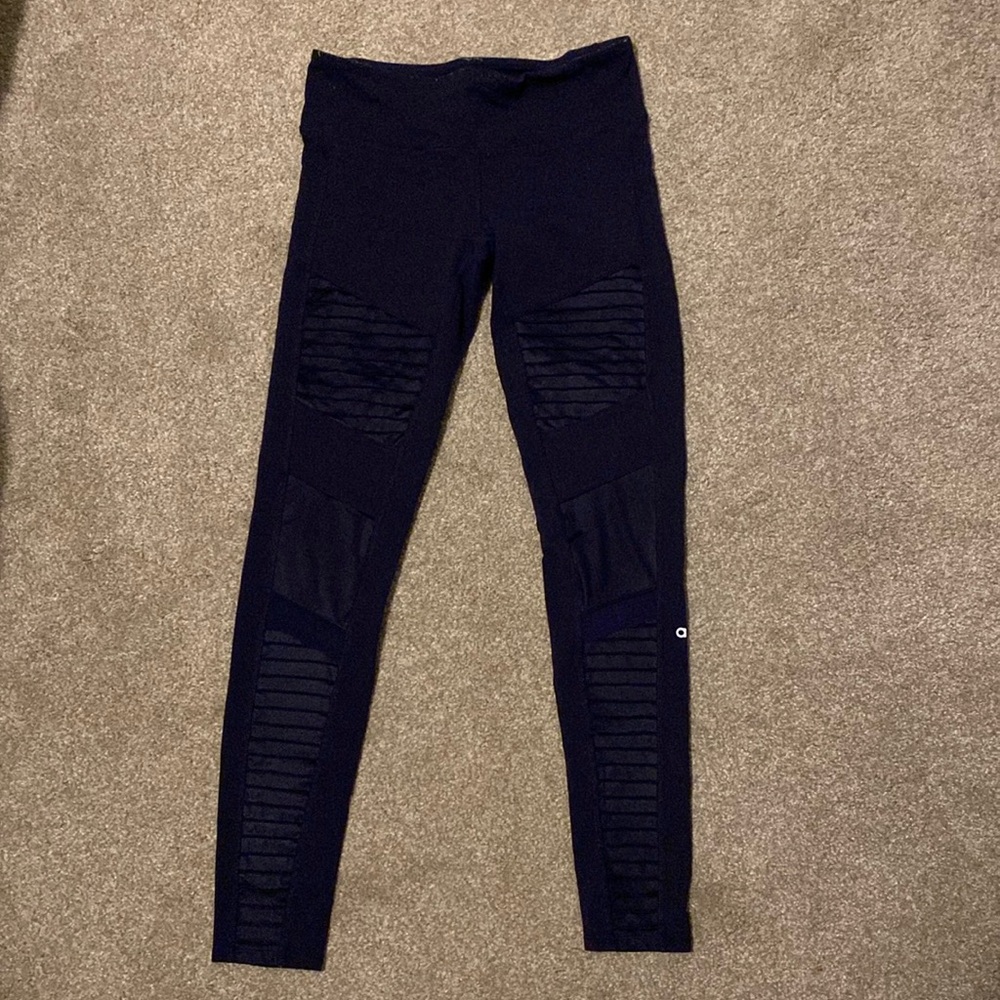 Alo Navy Blue Moto Leggings